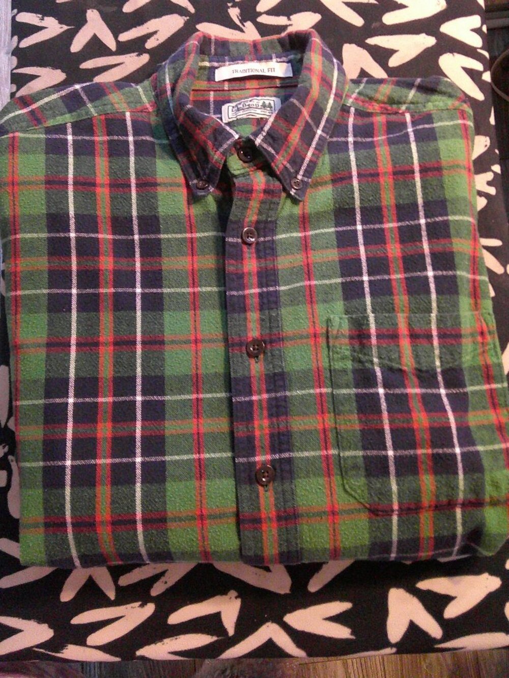 "L.L.BEAN" Men's Scotch Plaid Flannel SHIRT Traditional Fit Man Sz M
